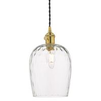 Szklana lampa wisząca Hadano HAD0140-03 Dar Lighting vintage mosiądz