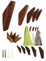 Wieszak Na Ubrania Drewniany Pojedynczy Ścienny Na Korytarz Brązowy Orzech