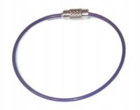 Kółko brelok oczko do kluczy stalowe pcv 1,5mm fioletowy Skręcany na Gwint