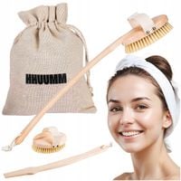 Szczotka Do Mycia Pleców Masażu Na Sucho Ciała Miękka 100% Naturalna