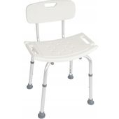 KRZESŁO PRYSZNICOWE DLA NIEPEŁNOSPRAWNYCH SENIORA TABORET Z OPARCIEM STOŁEK