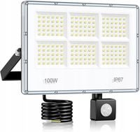 Zewnętrzna lampa punktowa LED z czujnikiem ruchu - 100 W, 5000 lm
