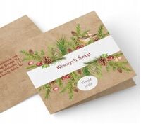 Firmowe kartki świąteczne Boże Narodzenie Z LOGO - Papier perłowy 20 sztuk