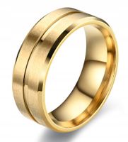 ZŁOTY PIERŚCIONEK OBRĄCZKI ŚLUBNE STAL 316L r.28
