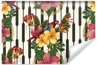 Fototapeta Styl Retro PAPUGI Kwiaty Liście 368cm x 254cm
