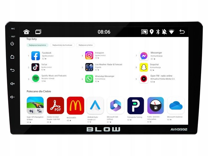 RADIO SAMOCHODOWE ANDROID BLUETOOTH 2 DIN 9 CALI GPS CARPLAY MIRROR LINK zdjęcie 8