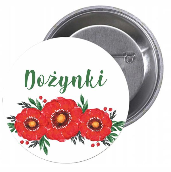 Przypinki buttony TANIO DOŻYNKI z grafiką zdjęcie 1