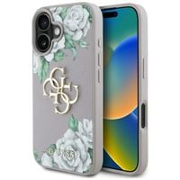 etui guess grained roses big 4g logo do  iphone 16 fioletowy