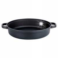 Patelnia Żeliwna Głęboka na Gaz Indukcję Grill Ognisko do Piekarnika 30 cm