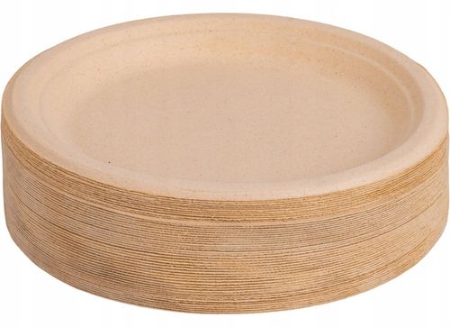 Talerze jednorazowe z trzciny cukrowej LEPSZE NIŻ PAPIEROWE 50 szt. Ø 26 cm na Arena.pl