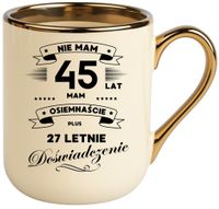 Kubek PREMIUM prezent na URODZINY 45 LAT oryginalny upominek z dedykacją
