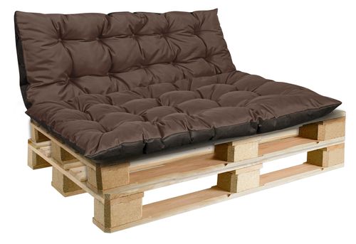 Poduszka ogrodowa 120/80 cm + 120/40 cm na ławkę palety wodoodporna brązowy na Arena.pl