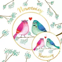 Karnet Kw Koperta Z Kółkiem Ślub Ptaki