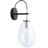 LAMPA ścienna FONDI LP-1214/1W Light Prestige szklana OPRAWA kinkiet przezroczysty czarny