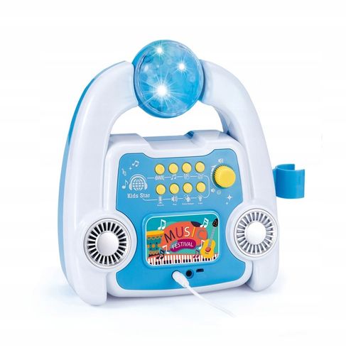 ZESTAW DO KARAOKE DLA DZIECI WZMACNIACZ + MIKROFON STATYW EFEKTY ŚWIATŁA na Arena.pl