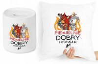 Dla Hydraulika Zestaw Poduszka + Skarbonka Z Nadrukiem Ze Zdjęciem