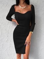 Czarna sukienka dzianinowa midi BABY DOLL