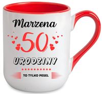 KUBEK PREZENT NA 50 URODZINY KOBIETY KOLEŻANKI MAMY Z DOWOLNYM IMIENIEM