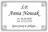 Tablica nagrobna grawerowana Tabliczka nagrobkowa 30x20 krzyż