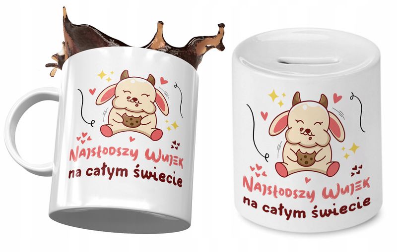 Dla Wujka Zestaw Kubek + Skarbonka Na Prezent Z Nadrukiem Ze Zdjęciem zdjęcie 1