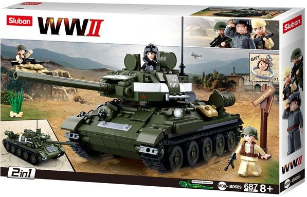 KLOCKI SLUBAN WW II Czołg T-34 Rudy 687 el. kompatybilne z LEGO zdjęcie 1