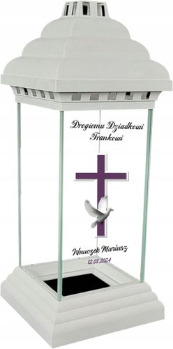 Znicz Lampion z nadrukiem grawerem dla Babci data na Arena.pl