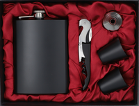 Elegancki Zestaw Piersiówka z Nożem Kelnerskim i Kieliszkami na Prezent