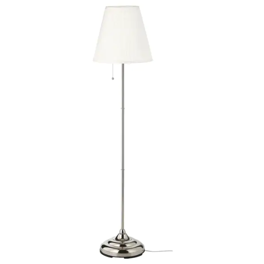 Lampa podłogowa stojąca do sypialni salonu 155 cm IKEA ÅRSTID srebrno biała zdjęcie 1