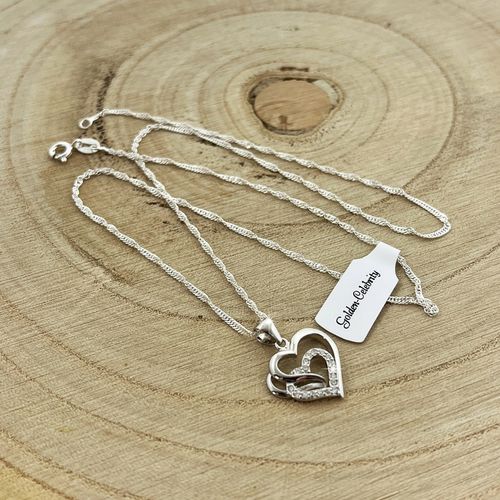 SREBRNY ŁAŃCUSZEK Z SERDUSZKIEM SREBRO 925 PREZENT DLA NIEJ, DZIEWCZYNY na Arena.pl