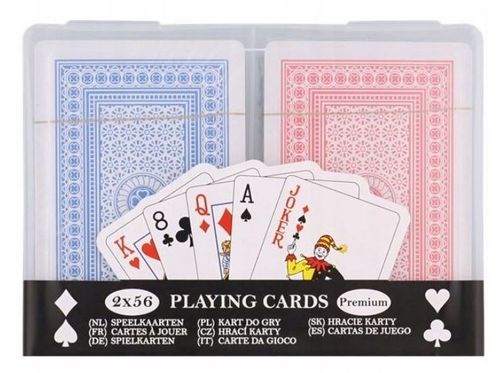 Karty do gry 2 talie w drewnianym pudełku na Arena.pl