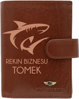 ZESTAW Portfel męski skórzany GRAWER personalizowany prezent + imię