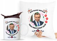 Zestaw Poduszka + Kubek Prezent Andrzej Duda Pis Z Nadrukiem Ze Zdjęciem