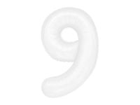 Balon foliowy "cyfra 9", biała, 100 cm [balon na hel]