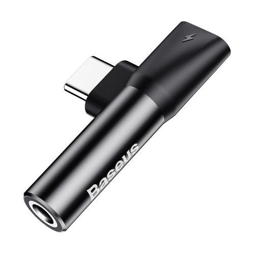 Adapter Audio Baseus USB-C do Mini Jack 3.5mm + USB-C (czarny) na Arena.pl