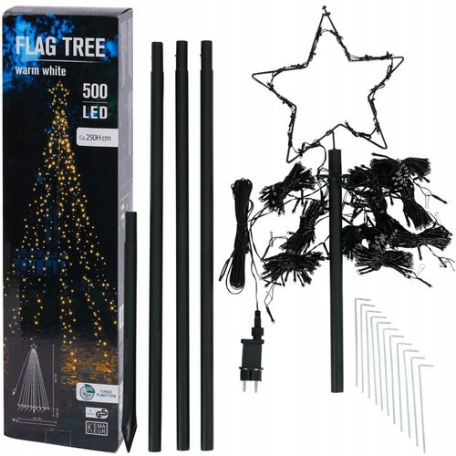 CHOINKA METALOWA XL 250 cm 500 LED TIMER KEMA ZEWNĘTRZNA OGRODOWA DUŻA na Arena.pl