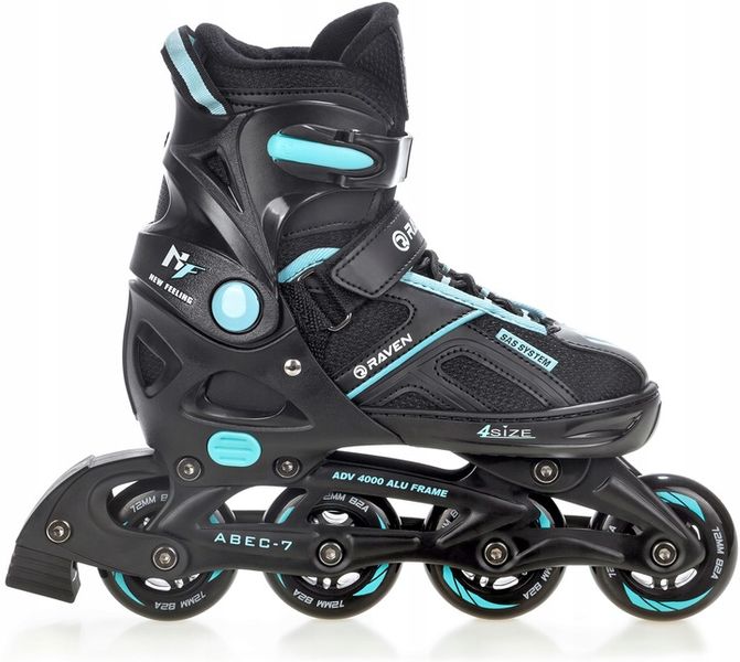 Rolki Regulowane RAVEN Pulse Black/Cyan 37-40 zdjęcie 1