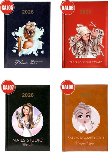 Kalendarz A5 2026 tygodniowy KSIĄŻKOWY PLANER z imieniem napisem prezent na Arena.pl