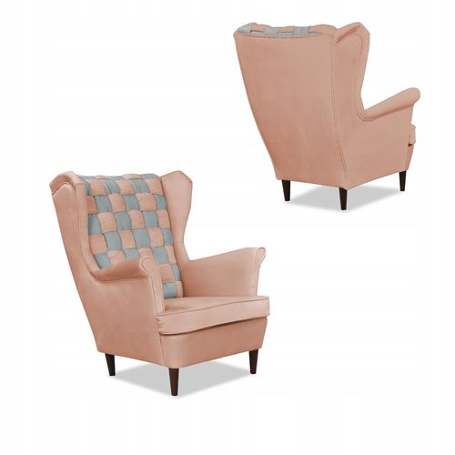 Zestaw uszak CAROL DUO sofa fotele Family Meble różowo - szary na Arena.pl