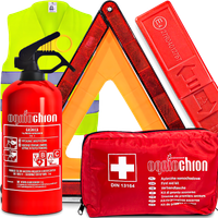 Apteczka Samochodowa Trójkąt Gaśnica 1KG Kamizelka Odblaskowa Niezbędnik