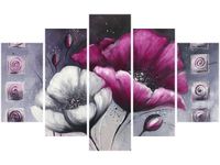 70 100CM OBRAZ 5 ELEM MALOWANE MAKI DRUK PŁÓTNO