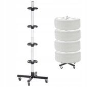 Stojak na opony koła felgi samochodowe 4 szt. z kółkami 100 kg Silver