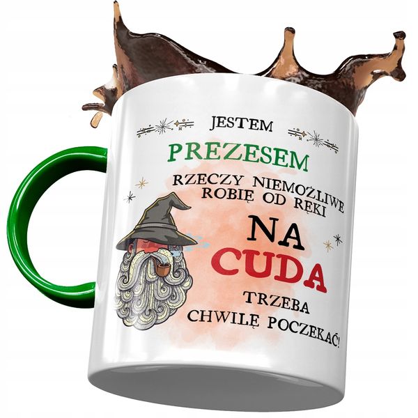 Kubek Zielony Dla Prezesa Piekielnie Dobry Prezes Z Nadrukiem Ze Zdjęciem zdjęcie 1