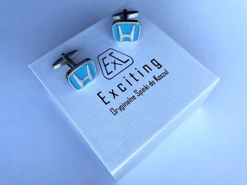 Spinki do mankietów koszul Exciting Srebrne Logo Honda w Etui Szkatułka na Arena.pl