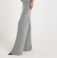 Spodnie River Island w jodełkę w kolorze szarym z szerokimi nogawkami