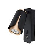 KINKIET DO CZYTANIA GU10 NA ŚCIANĘ Z GNIAZDEM USB RUCHOMY REFLEKTOR