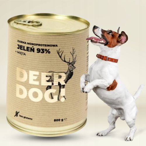 Mokra karma dla psa Deer Dog JELEŃ + MIĘTA puszka 800 G PREMIUM 93% MIĘSA na Arena.pl