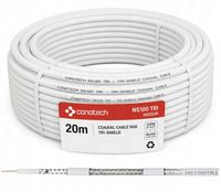 Kabel koncentryczny RG6 CU biały Conotech NS100TRI miedziany rdzeń 1.02 20m