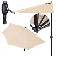 Parasol Ogrodowy Półparasol Ścienny Składany Na Taras Balkonowy 2,7m Beżowy