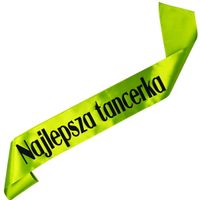 Najlepsza Tancerka - zielona szarfa z czarnym nadrukiem