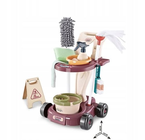 Duży DZIECIĘCY ZESTAW DO SPRZĄTANIA Wózek Mop Miotła Dla dzieci na Arena.pl